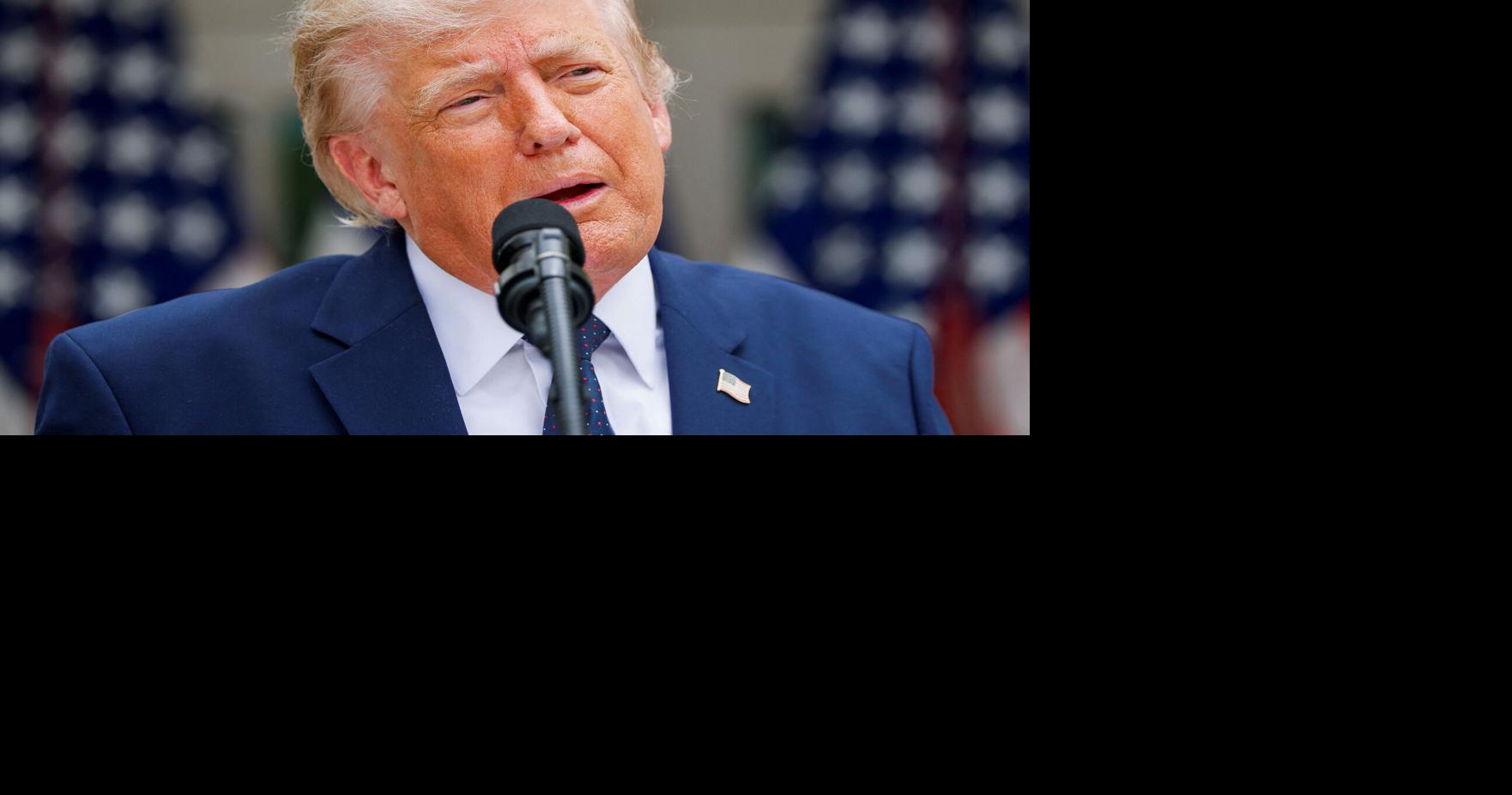 U.S. President Donald Trump participates in a Rose Garden Club Lunch at the White House in Washington