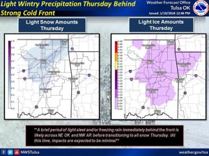 Forecasters: Freezing rain, snow possible Thursday afternoon; little accumulation expected