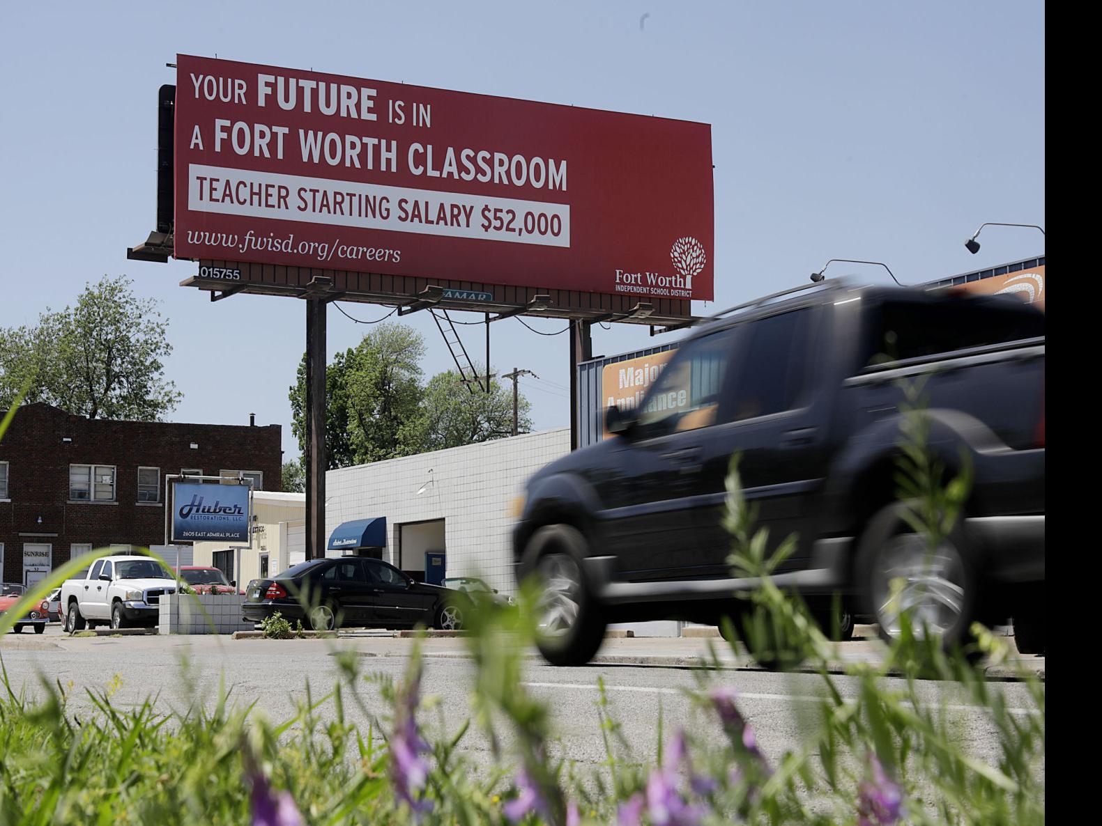 Fort Worth school district recruiting teachers using billboards across the  state