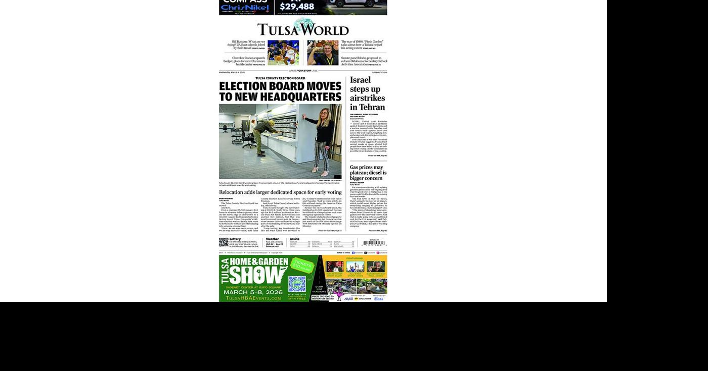 Stories from the front page of today's Tulsa World: March 4, 2026
