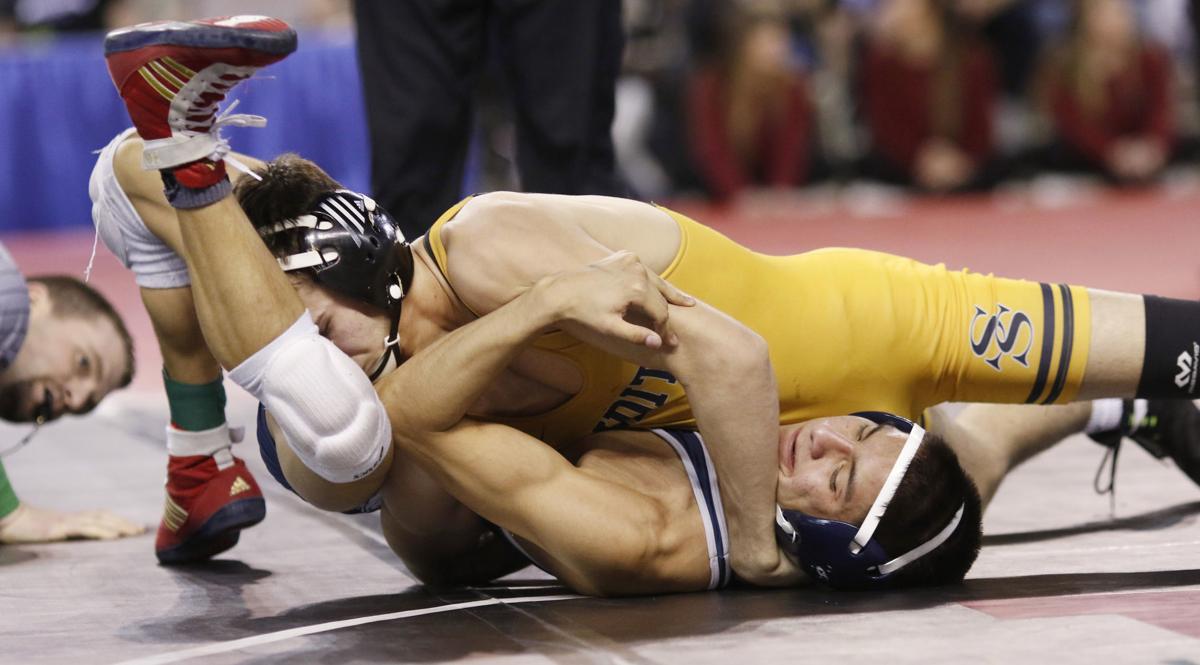 High school state wrestling Collinsville rebounds to lead 5A team race