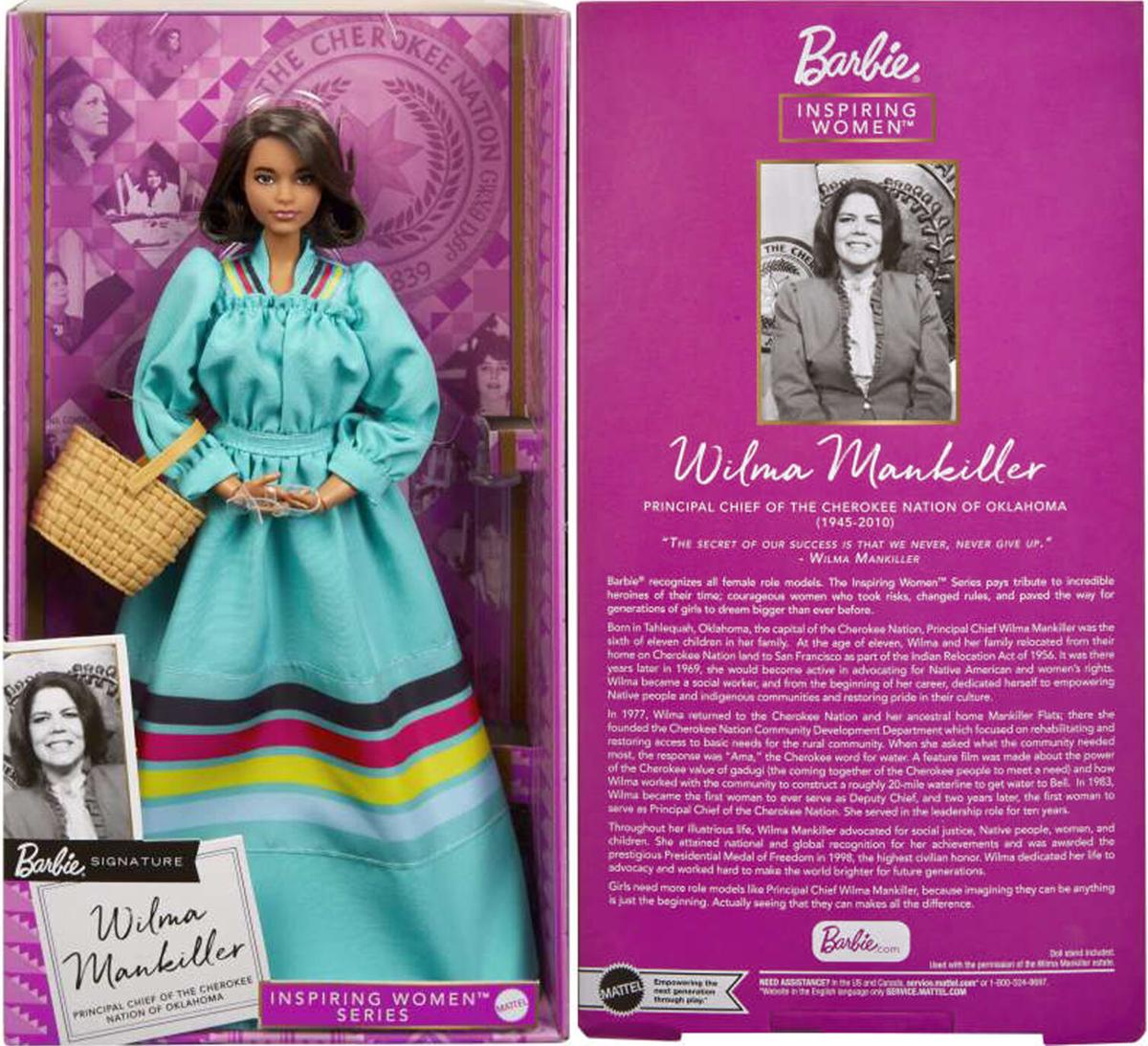Wilma Mankiller Barbie Inspiring Women doll preorders open