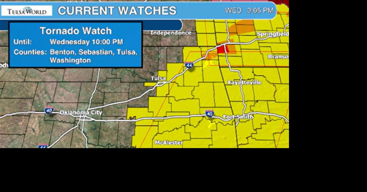 Tornado watch for Oklahoma with severe storms possible