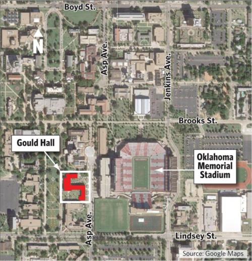 Ou Campus Map Showing Gould Hall Tulsaworld Com