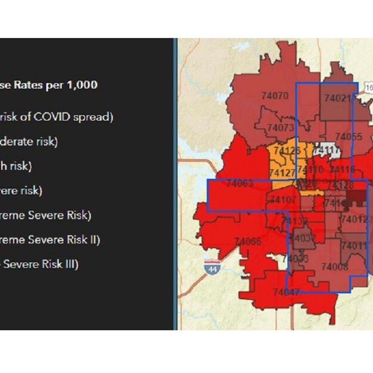 Tulsa County Zip Code Map Down Slightly From Record Red Ou S Covid Chief Points Out Sad Day In U S Local News Tulsaworld Com Tulsa County Zip Code Map Down Slightly From Record Red Ou S Covid Chief Points Out Sad Day In U S Local News Tulsaworld Com