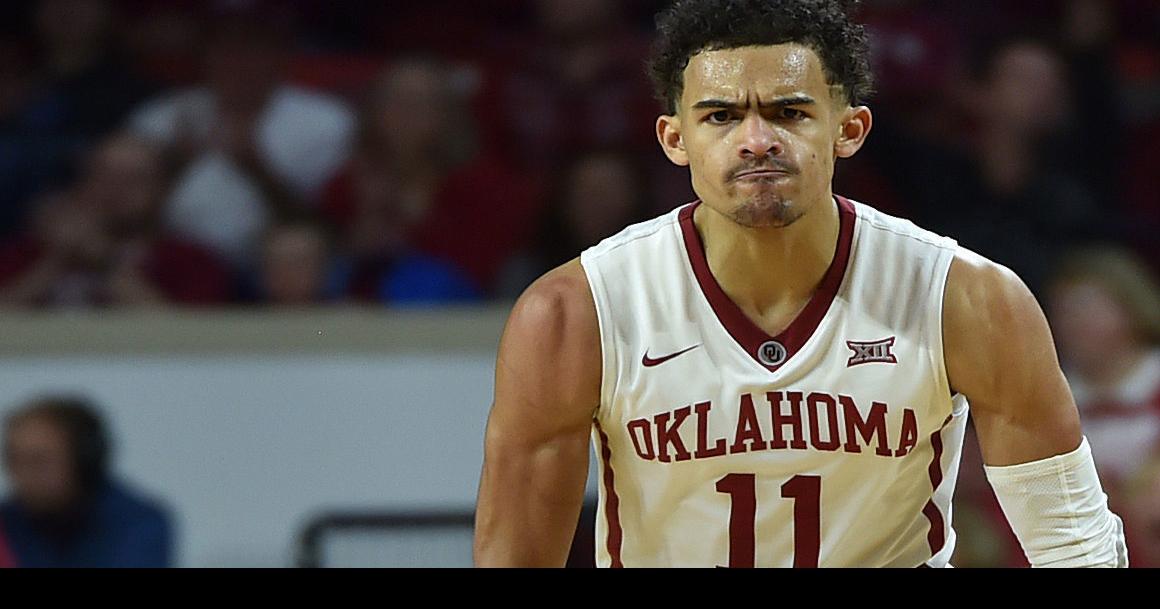 Oklahoma's Trae Young leaves the court after the NCAA men's