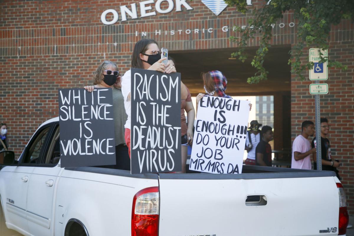 Pickup Rolls Through Protesters Gathered On Interstate 244 State Troopers Questioning Driver Local News Tulsaworld Com