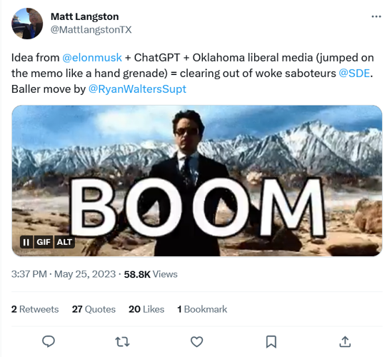 Matt Langston tweet