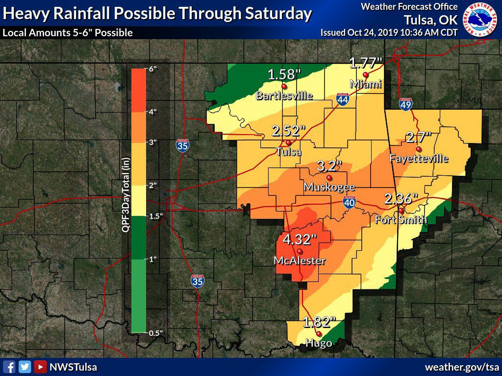 2 inches of rainfall expected through Saturday State and Regional