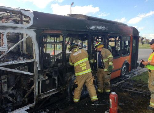 Tulsa Transit bus burns at Tulsa Hills shopping center | News