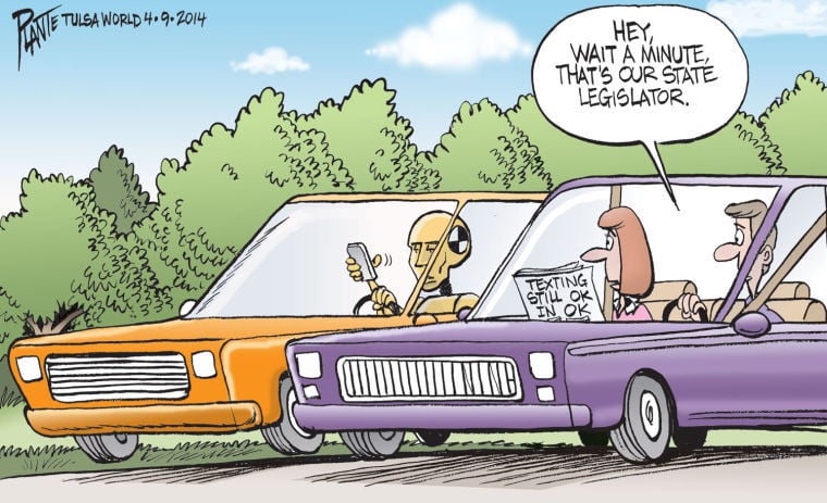 Bruce Plante cartoon: Texting While Driving Okie Dokie - Tulsa World ...