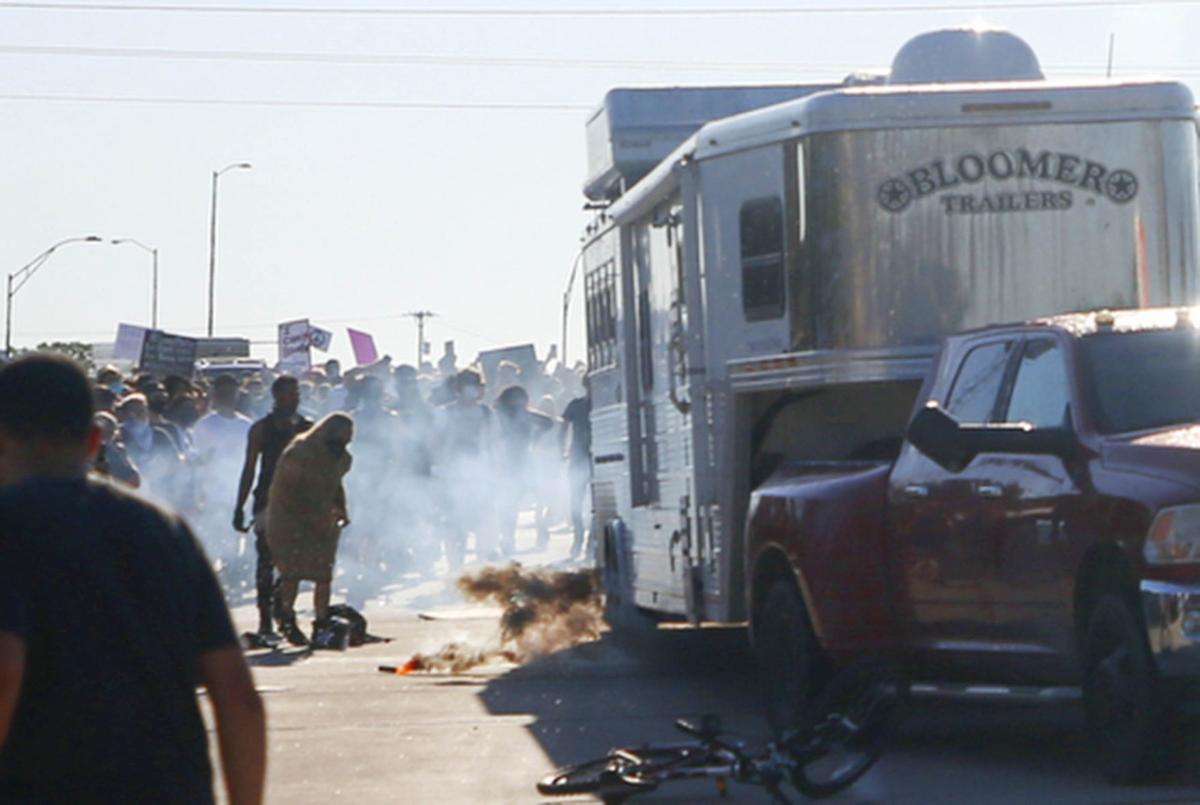 Ohp Investigating But Releasing Few Details After Truck Drove Through Protesters On Tulsa Interstate Local News Tulsaworld Com Ohp Investigating But Releasing Few Details After Truck Drove Through Protesters On Tulsa Interstate Local News Tulsaworld Com