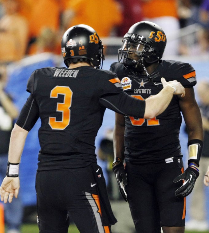 2011 Oklahoma State Football Uniforms, Black helmet, jersey…
