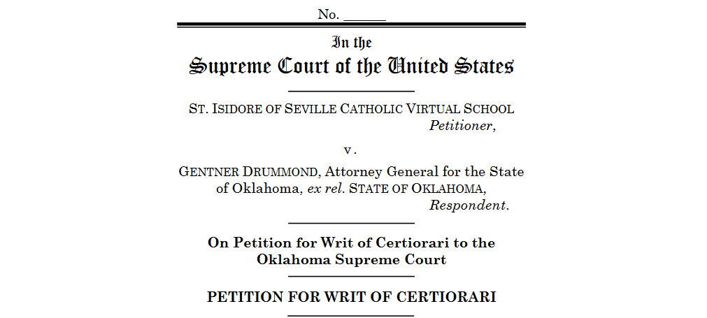 St. Isidore's petition to SCOTUS