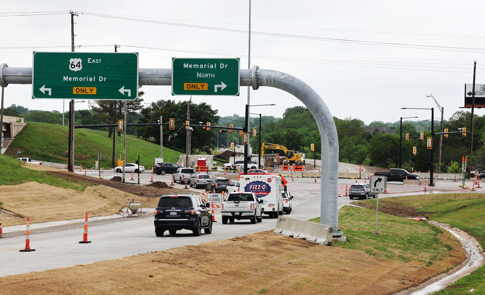 Diverging diamond to open at Creek Turnpike, Memorial Drive