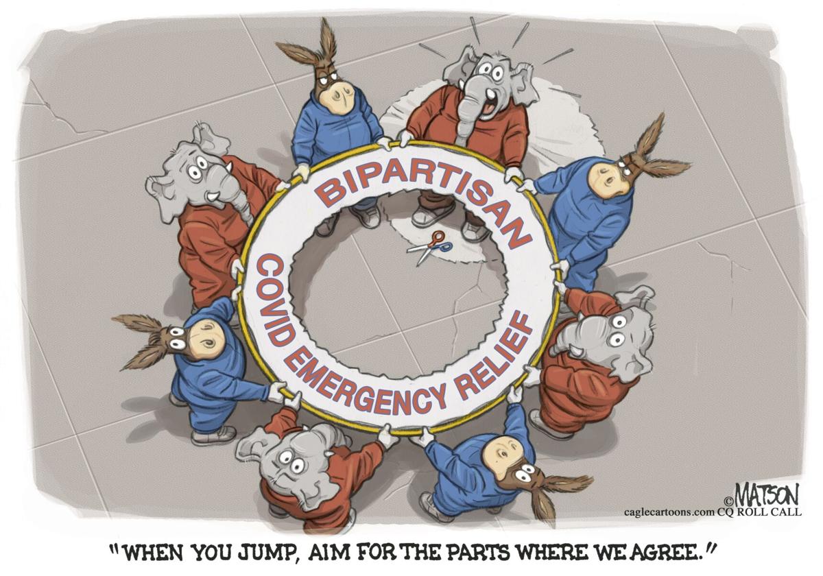 Syndicated Cartoon: Bipartisan COVID Emergency Relief by R.J. Matson (copy)