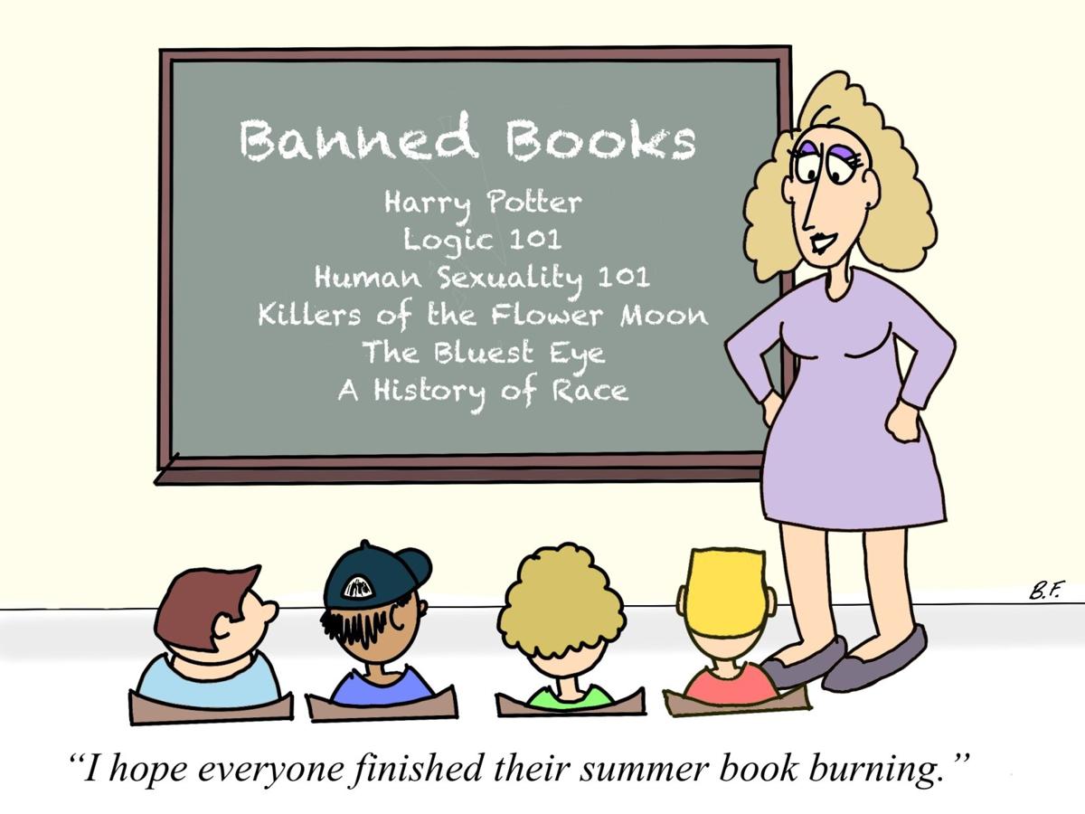Cartoon: Summer Book Ban Homework Cartoon: Summer Book Ban Homework