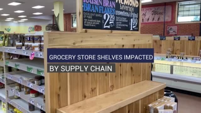 Grocery store shelves impacted by supply chain