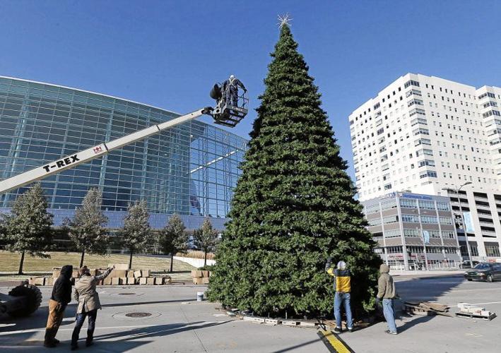 Arvest Tulsa Winterfest 2022 Christmas Tree Winterfest Taking Shape Downtown Next To Bok Center | Local News |  Tulsaworld.com