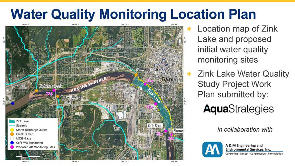 Tulsa's water quality testing plan for Zink Lake released