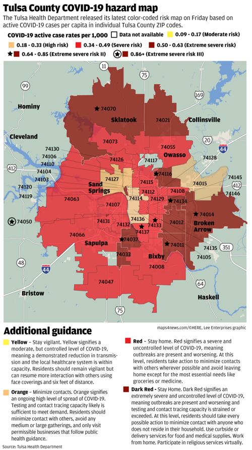 Tulsa County COVID-19 ZIP code map 020921