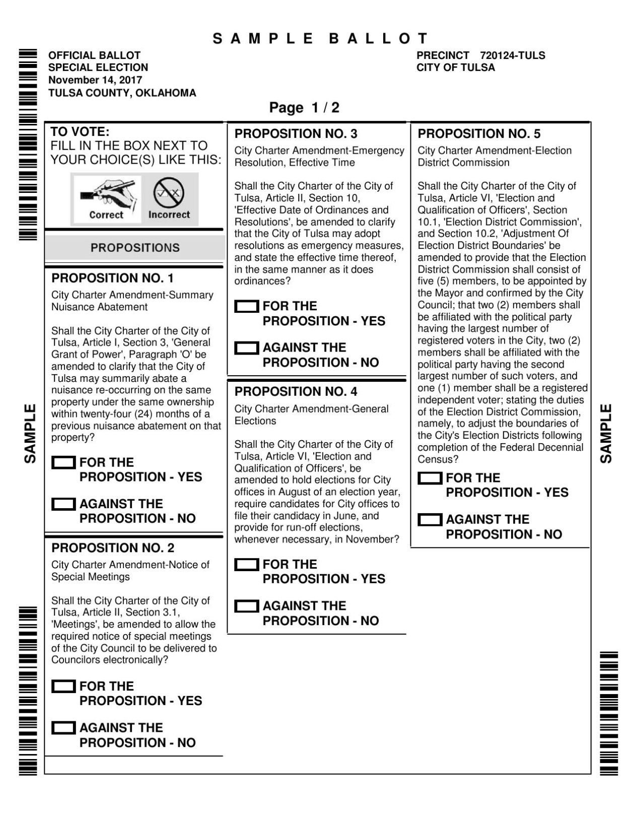 Sample Ballot | | Tulsaworld.com