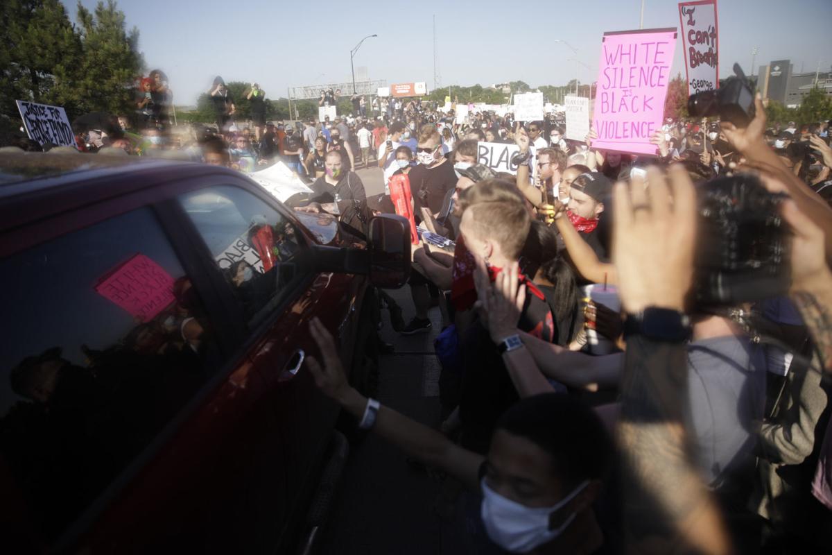 Pickup Rolls Through Protesters Gathered On Interstate 244 State Troopers Questioning Driver Local News Tulsaworld Com Pickup Rolls Through Protesters Gathered On Interstate 244 State Troopers Questioning Driver Local News Tulsaworld Com