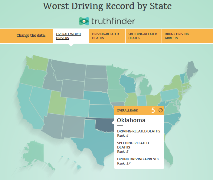 Worst drivers map