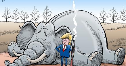 Bruce Plante Cartoon: Trump vs. The GOP Establishment