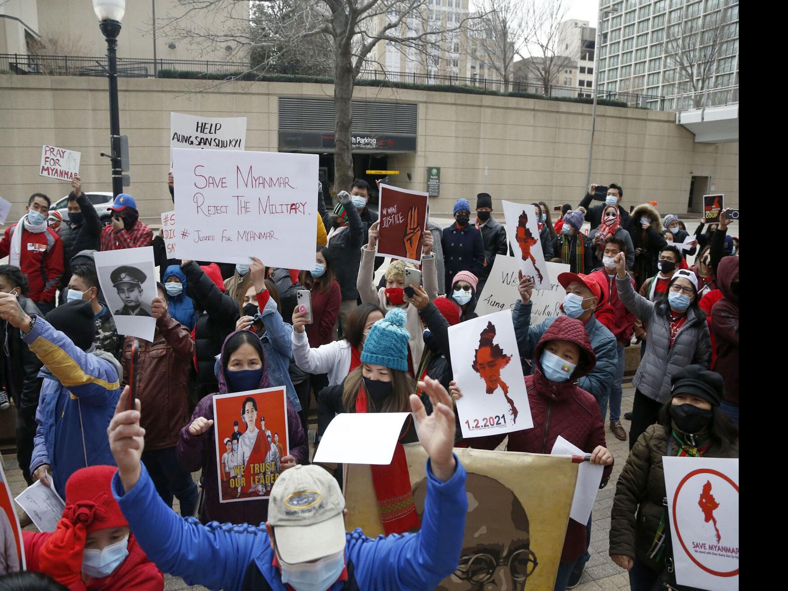 Watch Now Burmese Tulsans Protest Myanmar Coup And Rally For Democracy Local News Tulsaworld Com