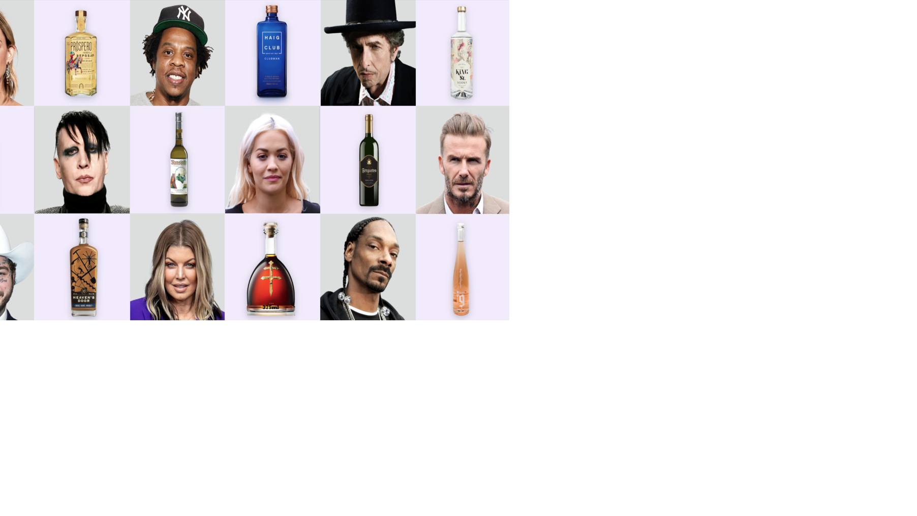 Celebrity booze: Can you match the star to each alcohol brand?