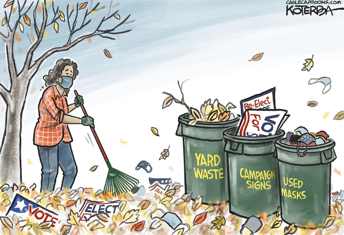 Syndicated Cartoon: Autum Raking by Jeff Koterba