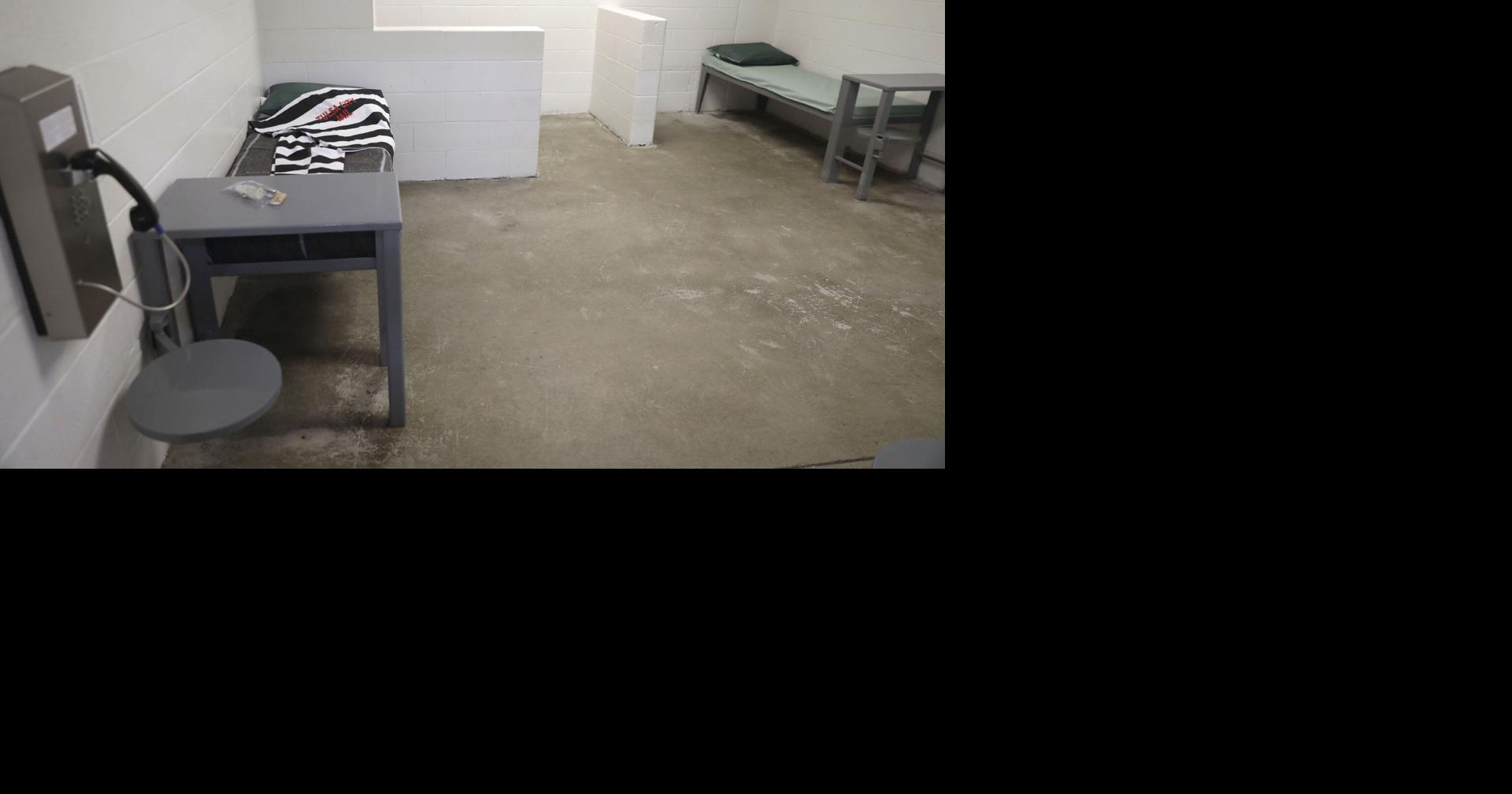 Municipal jail with corded phone in cell
