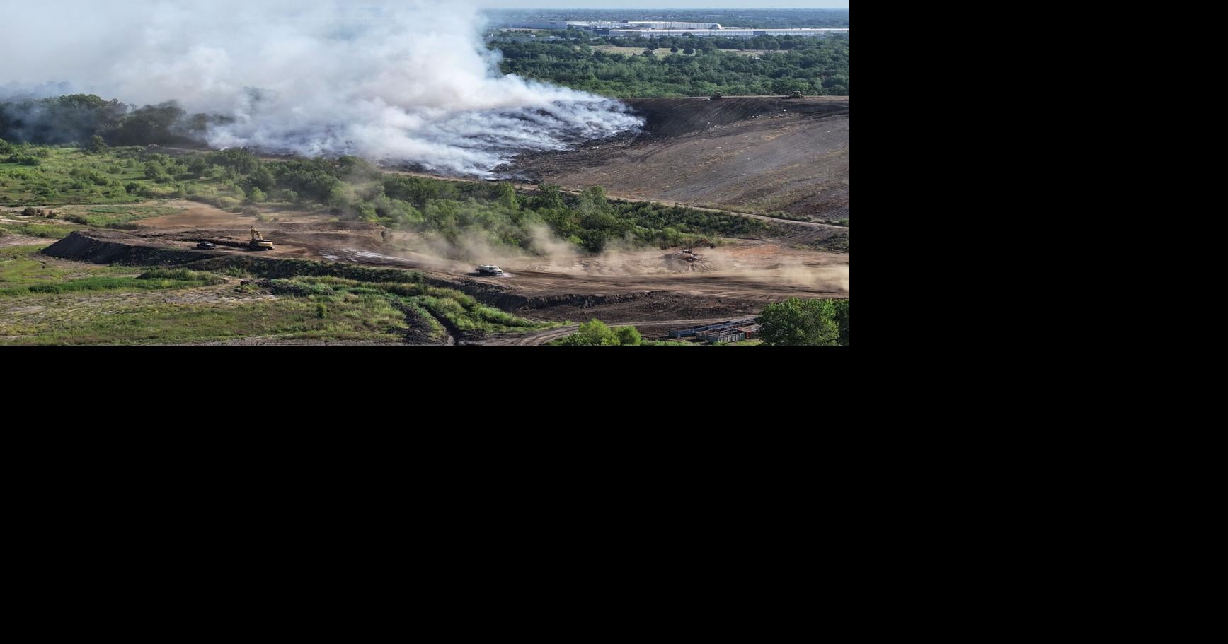 Smoke still pouring from landfill after large fire broke out Monday in north Tulsa