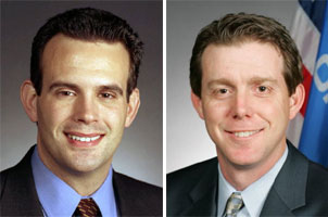Rep. John Trebilcock (left) and Sen. Mike Mazzei