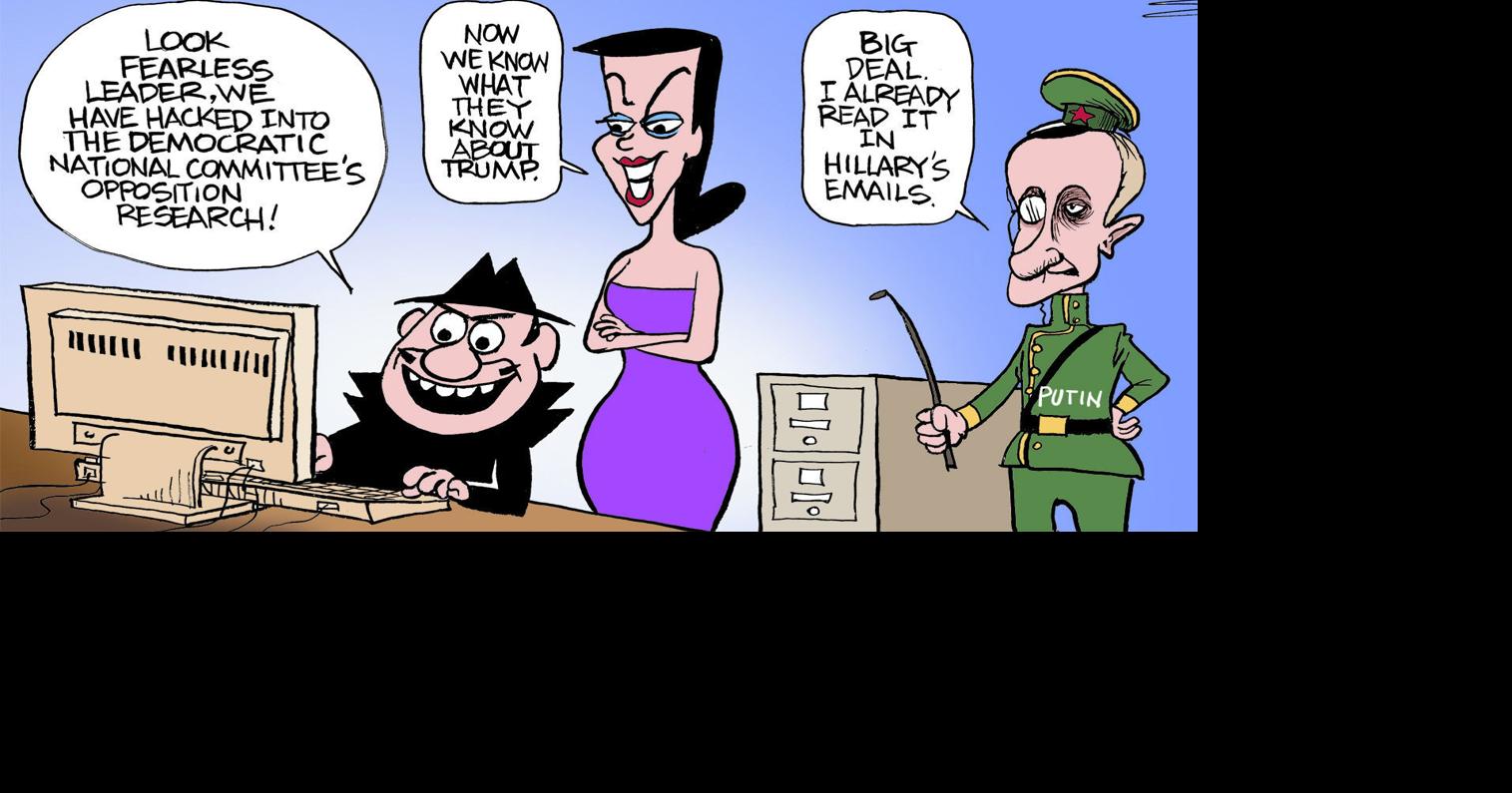 Bruce Plante Cartoon: Russians hack into DNC computers
