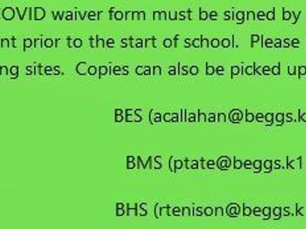 Beggs Public Schools Requiring Parents To Sign Covid 19 Liability Waiver State Officials Say Such Forms Not Appropriate Or Allowable Education Tulsaworld Com