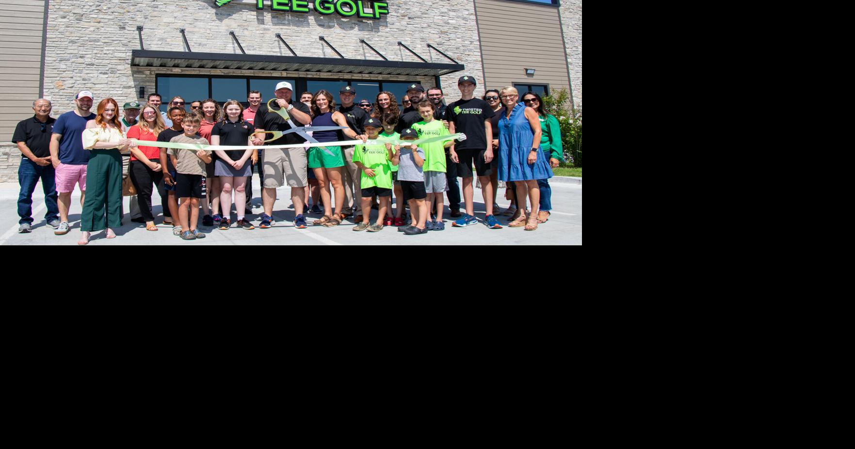 Twisted Tee Golf cuts ribbon with Owasso Chamber
