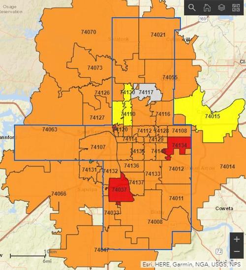 Zip Code Map Tulsa Tulsa County Covid Zip Code Map 2-22-21 | | Tulsaworld.com