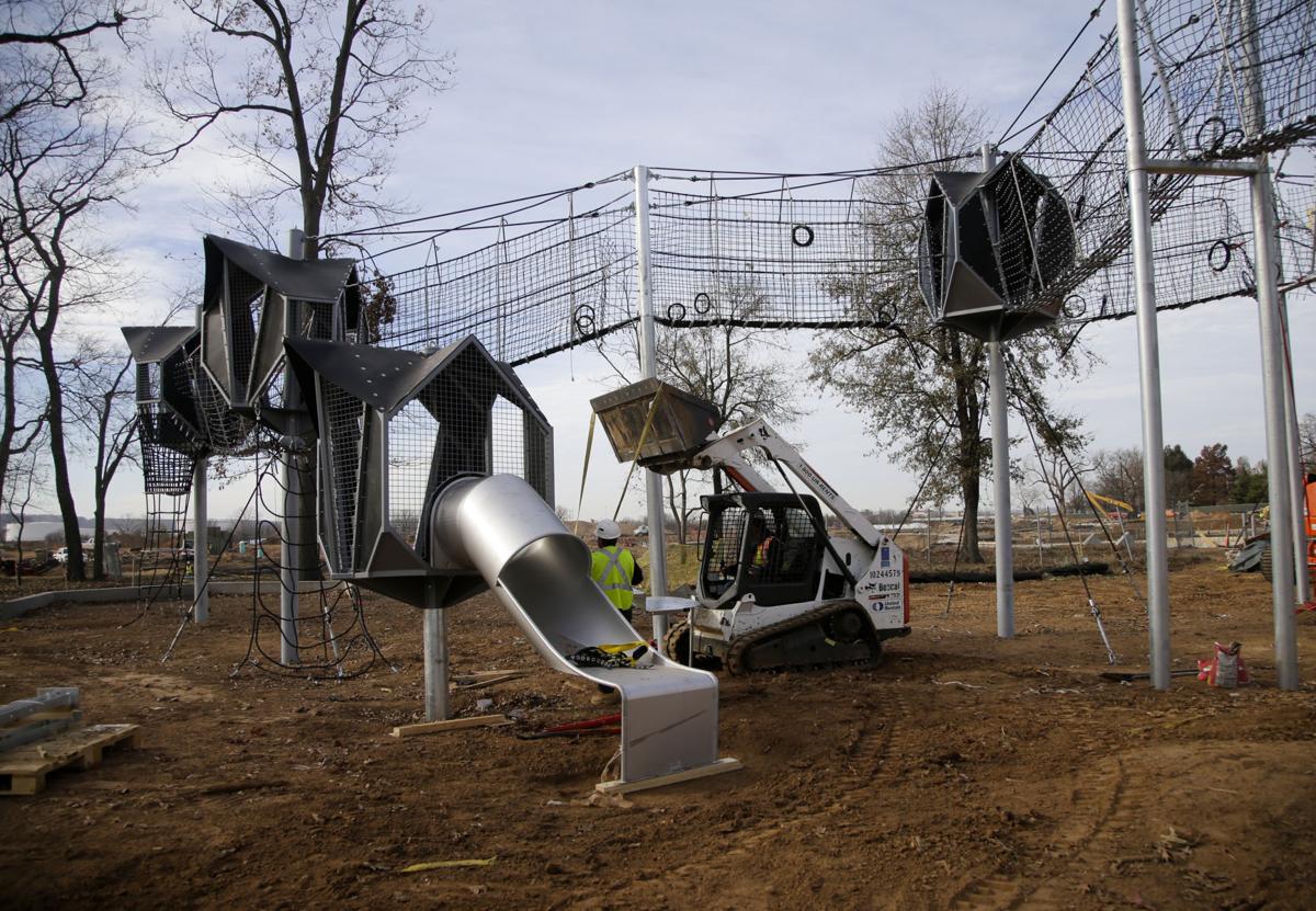Playground starting to take shape at A Gathering Place for Tulsa