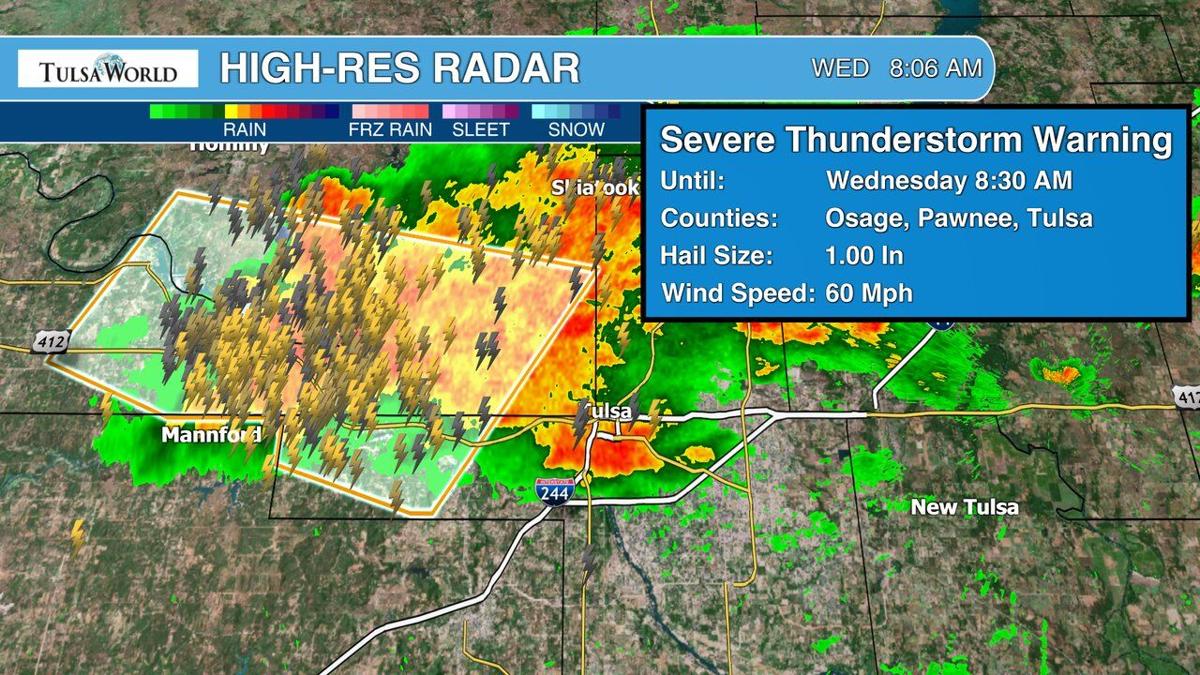 Severe thunderstorm warning issued for Tulsa, Osage counties