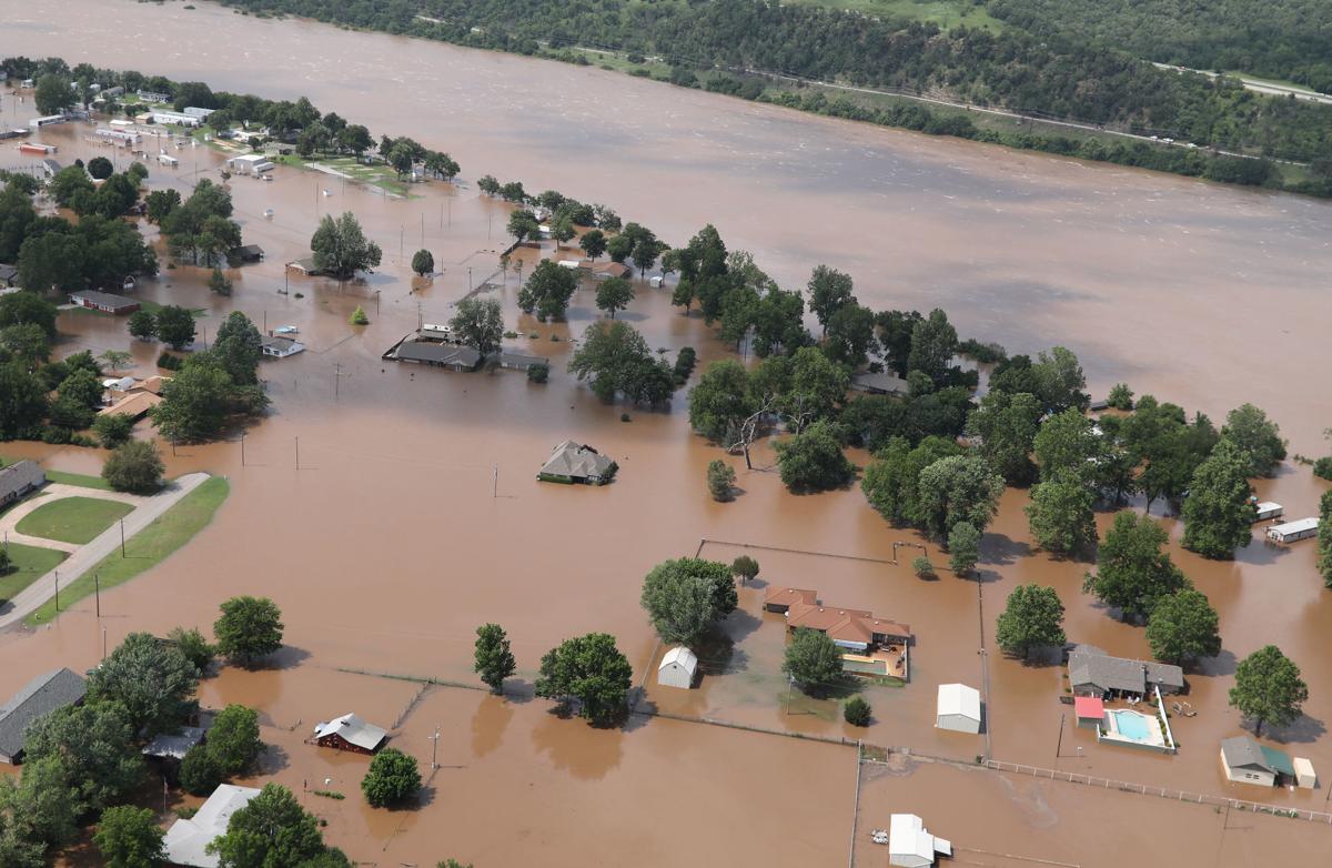 Gallery Aerial views of flooding along the Arkansas River, Skiatook