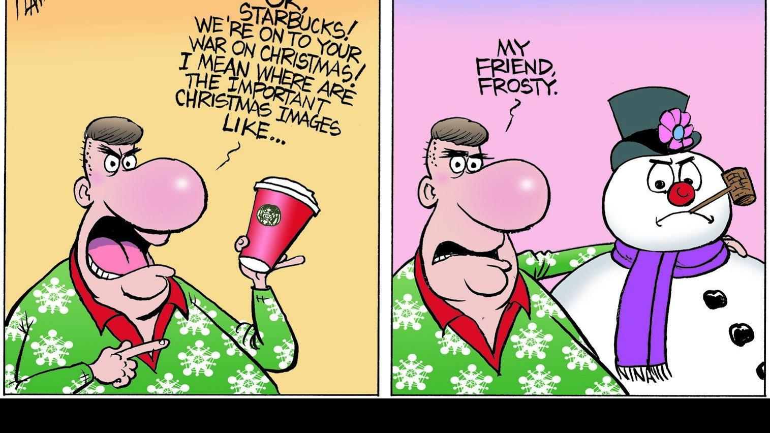 Bruce Plante Cartoon Starbuck S War Against Christmas Columnists Tulsaworld Com