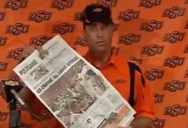 10 years later: The Oklahoman's Jenni Carlson reflects on Mike Gundy's 'I'm  a man, I'm 40' postgame tirade