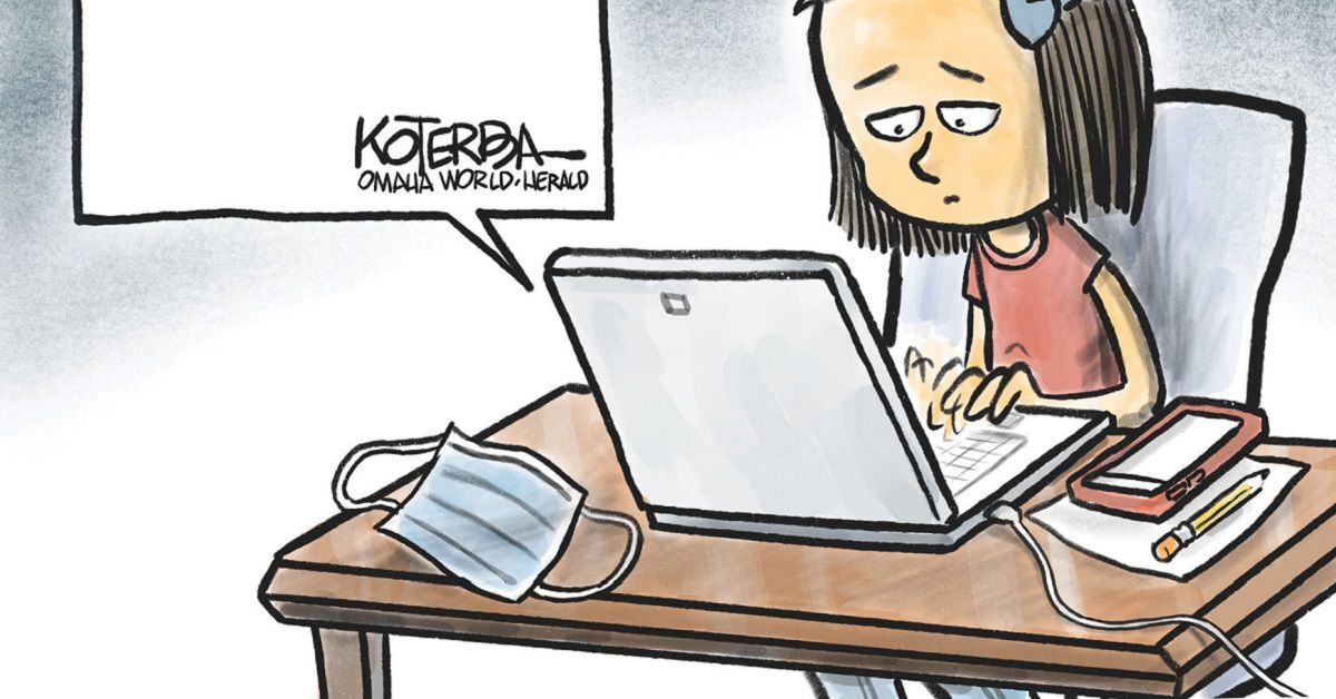 online class editorial cartoon