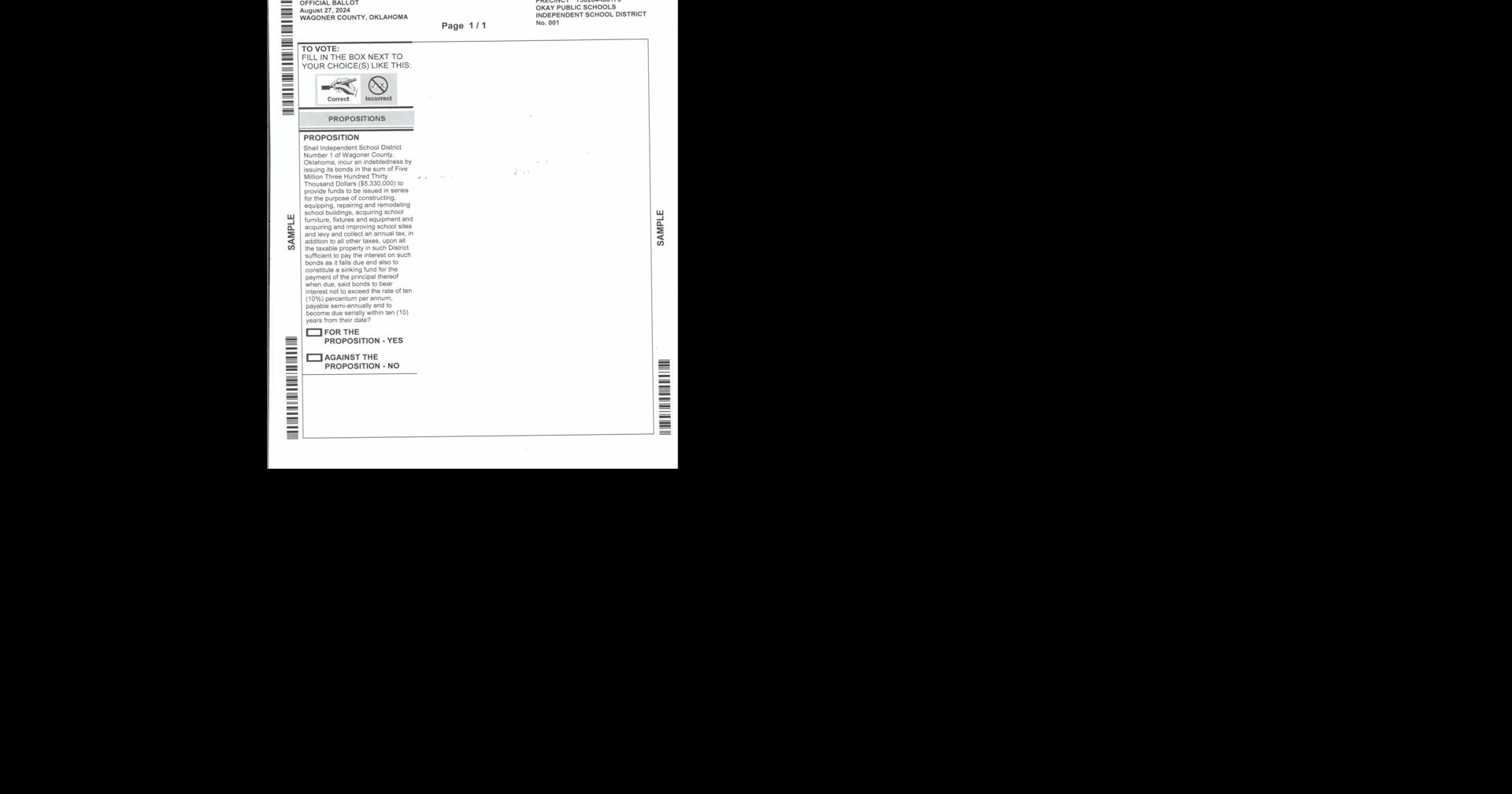 Aug. 27 Wagoner County Sample Ballots