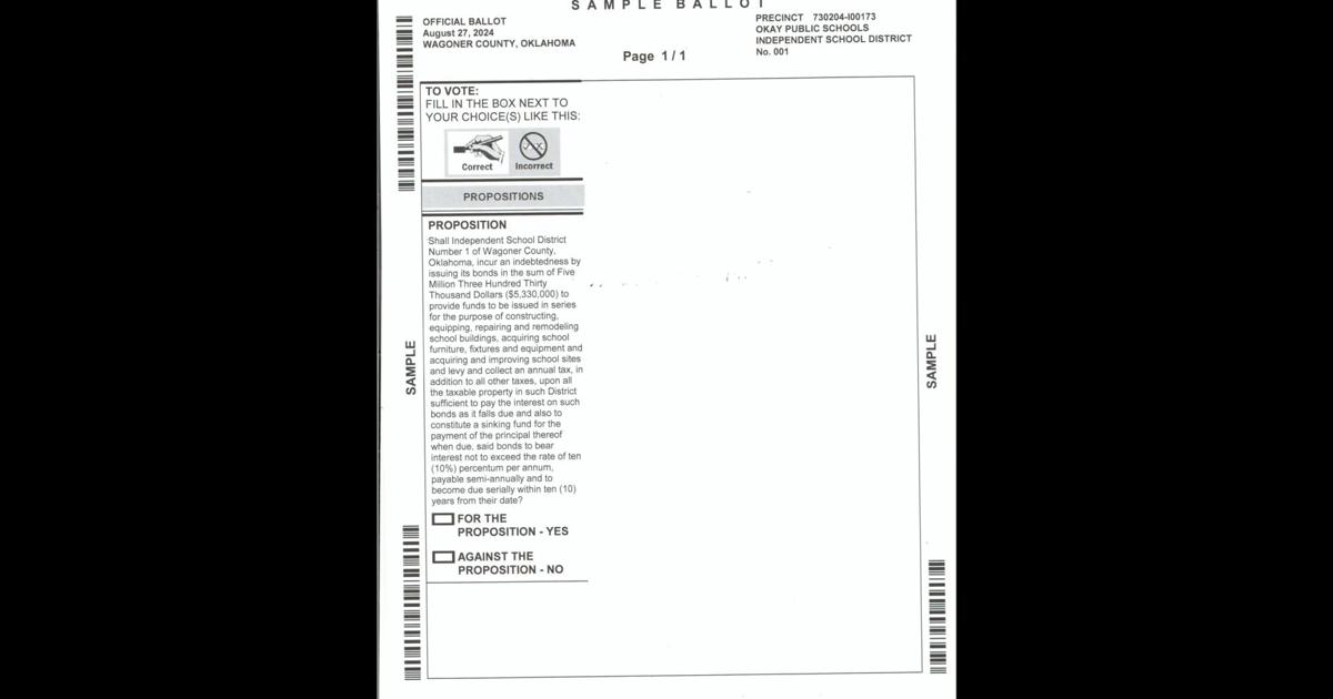 1008 Sample Aug. 27 Wagoner County Sample Ballots