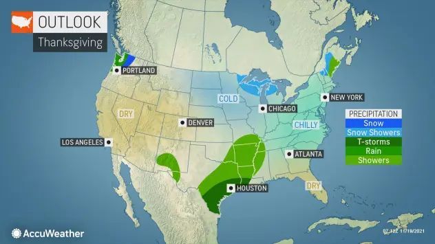 Rain Expected Wednesday Night; Chilly But Partly Sunny Thanksgiving ...