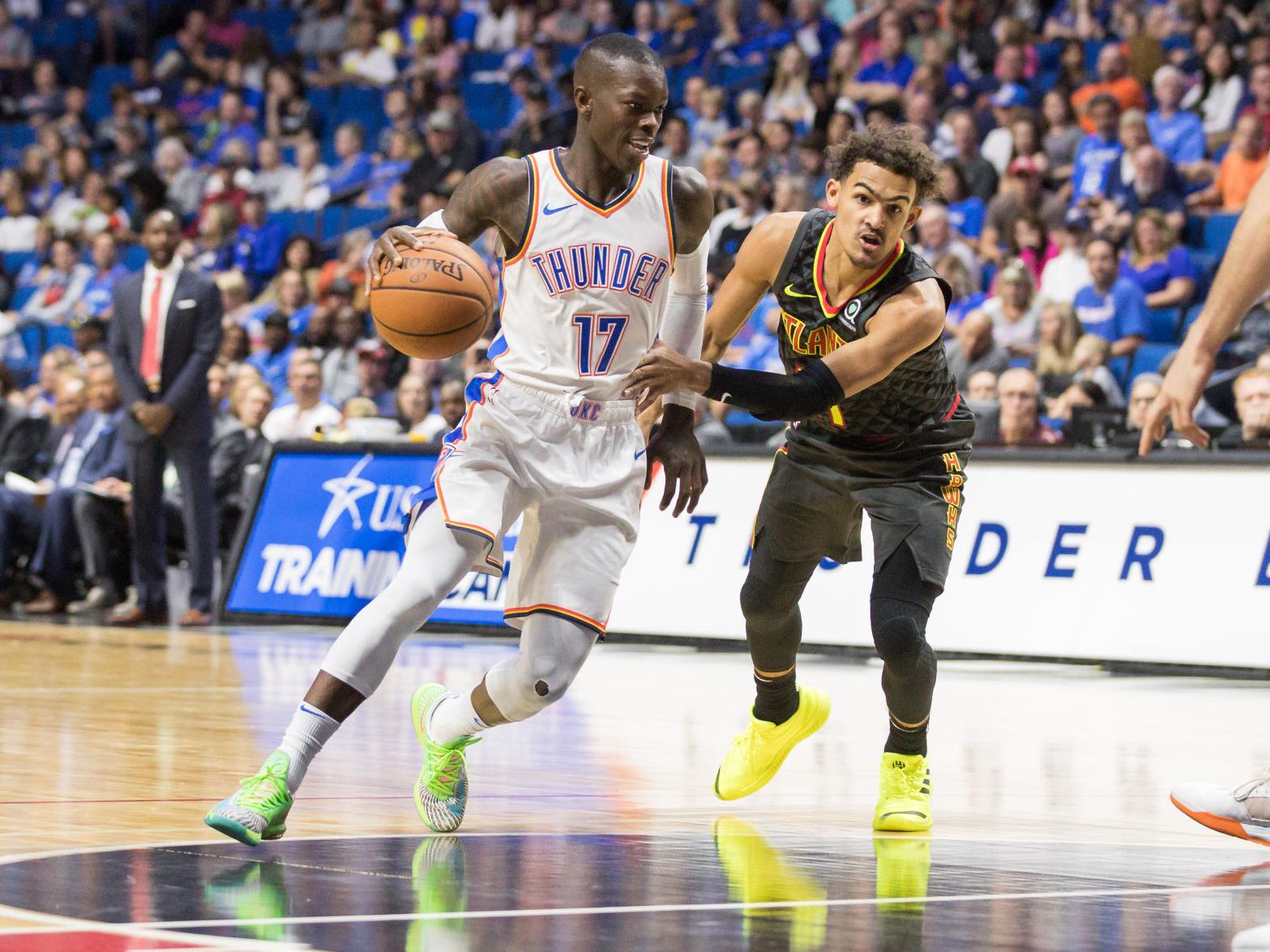 Bill Haisten As Russell Westbrook Watches Dennis Schroder Gets Tulsa Spotlight Homepagelatest Tulsaworld Com