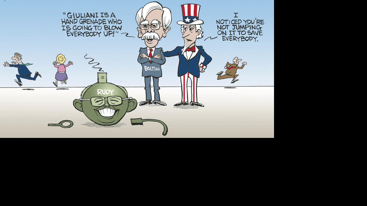 Bruce Plante Cartoon Rudy Giuliani The Hand Grenade Columnists Tulsaworld Com